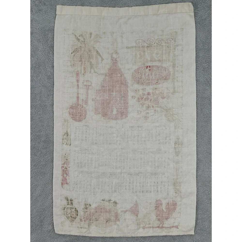 1973‎ Calendar Kitchen Linen Towel Vintage Fall and Autumn Inn 25